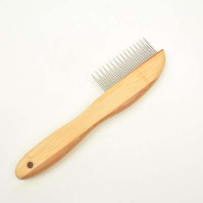 Pet Brush Dog Slicker brush with bamboo Handle Pet Grooming Tools Ready stocks